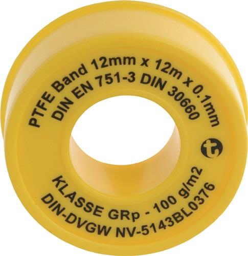 GEKA PTFE Dichtband GRp L12m B12mm D0,1mm weiß 100g/m² Rl.GEKA