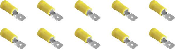 323011 Flachstecker Steckbreite: 6.3 mm Steckdicke: 0.8 mm Teilisoliert Gelb 10 St.