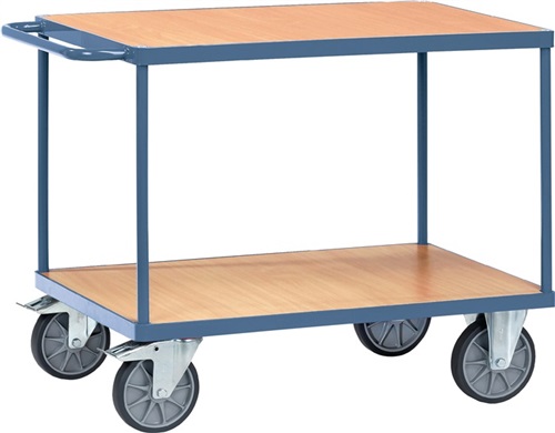 PROMAT Tischwagen 2 Ladeflächen L600xB600mm taubenblau Trgf.500kg PROMAT