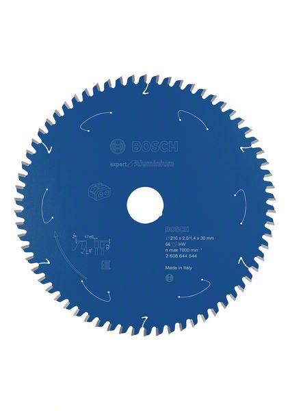 BOSCH Akku-Kreissägeblatt Expert for Aluminium, 216 x 2/1,4 x 30, 66 Zähne
