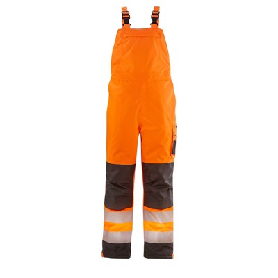 4Protect® - Warn-Winter-Wetterschutz-Latzhose ATLANTA, warnorange/grau, Größe L
