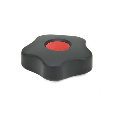 Ganter Norm® - 5331-63-V8-B-DRT Sterngriffe, Abdeckkappe farbig