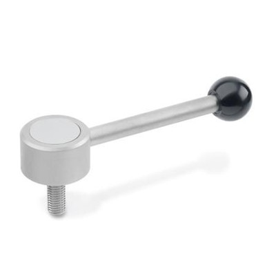 Ganter Norm® - 125.5-36-M10-63-D Verstellbare Flachspannhebel mit Außengewinde, Edelstahl