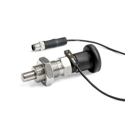 Ganter Norm® - 817.6-6-9-EB-S-0,5 Edelstahl-Rastbolzen, mit Sensor zur Positionsabfrage