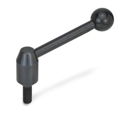 Ganter Norm® - 212.3-28-M10-63-E Verstellbare Spannhebel, Schraube, Stahl