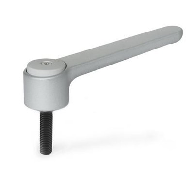 Ganter Norm® - 126-120-M12-50-SR Verstellbare Flachspannhebel, Zink-Druckguss, Schraube Stahl