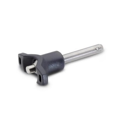 Ganter Norm® - 113.7-12-100 Edelstahl-Kugelsperrbolzen mit T-Griff, Bolzen Werkstoff 1.4305