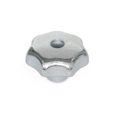 Ganter Norm® - 6336-GG-80-M16-D-ZB Sterngriffe, Gusseisen, verzinkt, blau passiviert