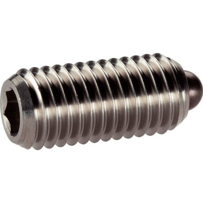 HALDER - Federndes Druckstück, mit Bolzen und Innensechskant/rostfreier Stahl, Standard-Federkraft
