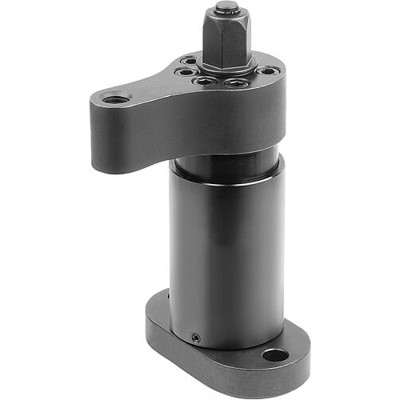 KIPP - SCHWENKSPANNER LINKSSCHWENKEND, VERLÄNGERTER SPANNWEG, FORM:A MIT SPANNARM, F=6, VERGÜTUNGSSTAHL SCHWARZ