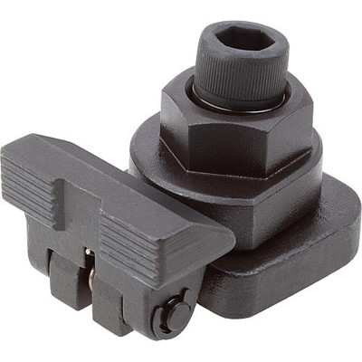KIPP - NIEDERZUGSPANNER MIT EXZENTER, M08, S=4, F=3,5, VERGÜTUNGSSTAHL SCHWARZ BRÜNIERT