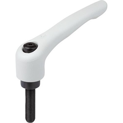 KIPP - KLEMMHEBEL GR.2 M08X50, ZINK GRAU RAL7035 STRUKTURMATT, KOMP:STAHL BRÜNIERT