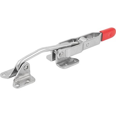 KIPP - HAKENSPANNER L=212, FORM:A EDELSTAHL, MIT GEGENHALTER, ROT