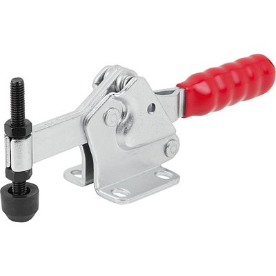 KIPP - SCHNELLSPANNER HORIZONTAL STANDARD, FUß WAAGRECHT F1=1400, FESTE ANDRUCKSPINDEL M06X50, STAHL VERZINKT UND PASSIVIERT,