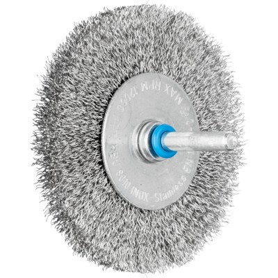 PFERD - Rundbürste ungezopft RBU Ø80x10mm Schaft-Ø6 mm Edelstahl-Draht-Ø0,20