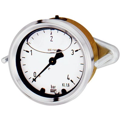 RIEGLER® - Glyzerinmanometer, Dreikantfrontring, G 1/2" exzentrisch, 0-60,0 bar, Ø100