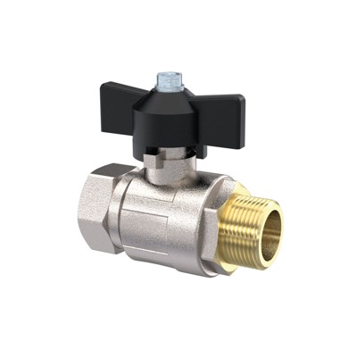 RIEGLER® - <p>Kugelhahn Standardausf., Flügelgriff schw., IG/AG, MS ver., G 3/4</p>