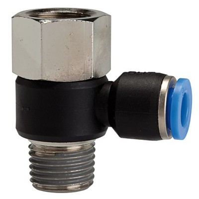 RIEGLER® - L-Steckverschraubung »Blaue Serie«, drehbar, Rc/R 1/2" I/a. Ø10mm