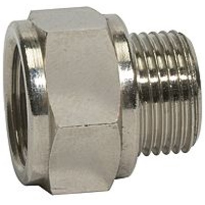 RIEGLER® - Verlängerungsstück kurz »value line« G 1/4" A, G 3/8" I, Messing vernickelt