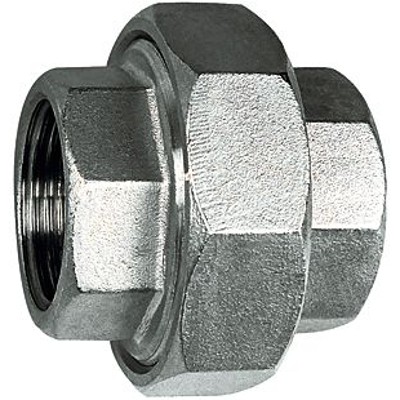 RIEGLER® - Lösbarer Doppelgewindenippel, flachdichtend, G 2" I, Edelstahl 1.4408