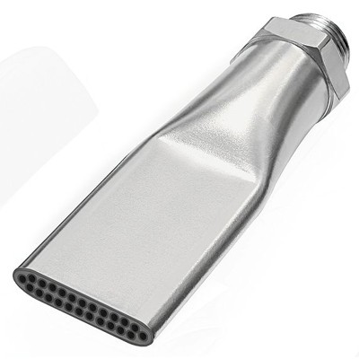 RIEGLER® - Lärmarme Flachdüse, G 3/8" A, Messing vernickelt, Düsenbreite 29mm, 15