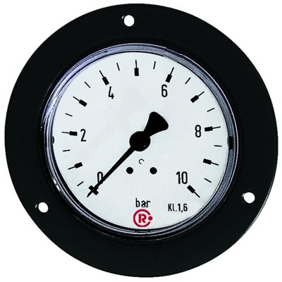 RIEGLER® - Standardmanometer, Frontring schwarz, G 1/8" hinten, 0-16,0 bar, Ø 40