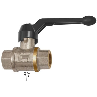 RIEGLER® - <p>Sicherheitskugelhahn, n. abschließ., Entlüftung, MS vern., Rp 3/4</p>