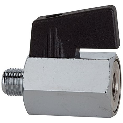 RIEGLER® - Mini-Kugelhahn, glatte Oberfläche, Messing vernickelt, G 1/4" I/A, DN 8