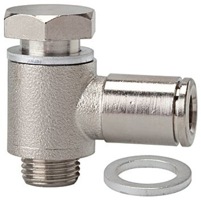 RIEGLER® - L-Steckverschraubung »metallica«, drehb. G 3/8" A, Schlauch-Ø 12, Messing vern.