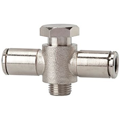RIEGLER® - T-Steckverschraubung »metallica«, drehbar, G 1/4" A, Schlauch-Ø 6