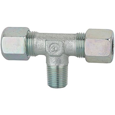 RIEGLER® - T-Einschraubverschraubung, R 3/8" A, Rohr-Außen-Ø 12, Stahl verzinkt