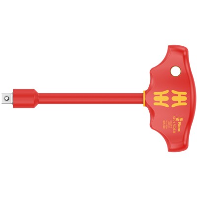 Wera® - 410 i VDE B VDE-isolierter Quergriff-Adapterschraubendreher für 3/8" Steckschlüsseleinsätze, 3/8" x 130 mm