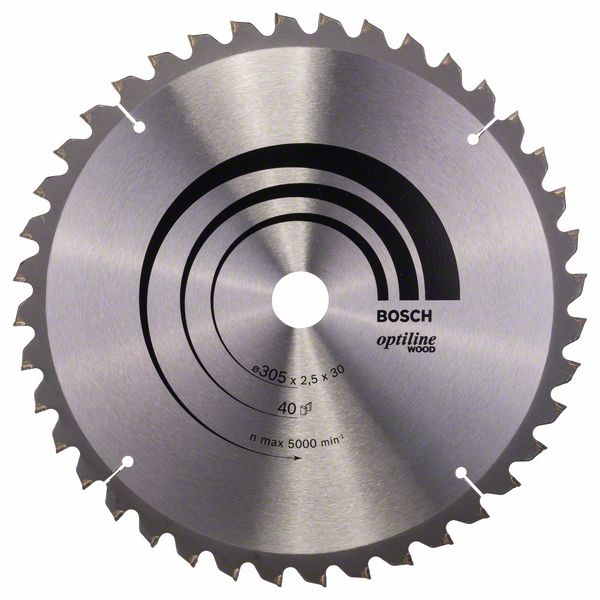 BOSCH Kreissägeblatt Optiline Wood für Kapp- und Gehrungssägen, 305 x 30 x 2,5 mm, 40