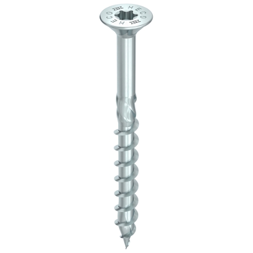 HECO TOPIX-plus 6,0 x 90, Senkkopf mit Frästaschen, Drive, Teilgewinde, verzinkt blau, A3K