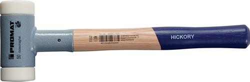 PROMAT Schonhammer L.420mm Kopf-D.60mm Hickory rückschlagfrei hart Nyl.weiß PROMAT